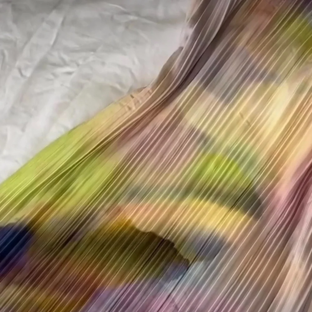 PLT Women’s multicolor watercolor plisse maxi dress | cowl neck | | size 6 | NWT - Picture 6 of 11